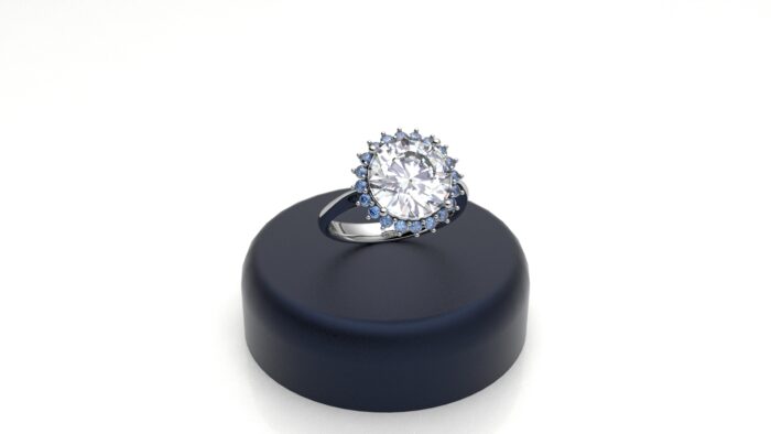 Anello Girasole Blu