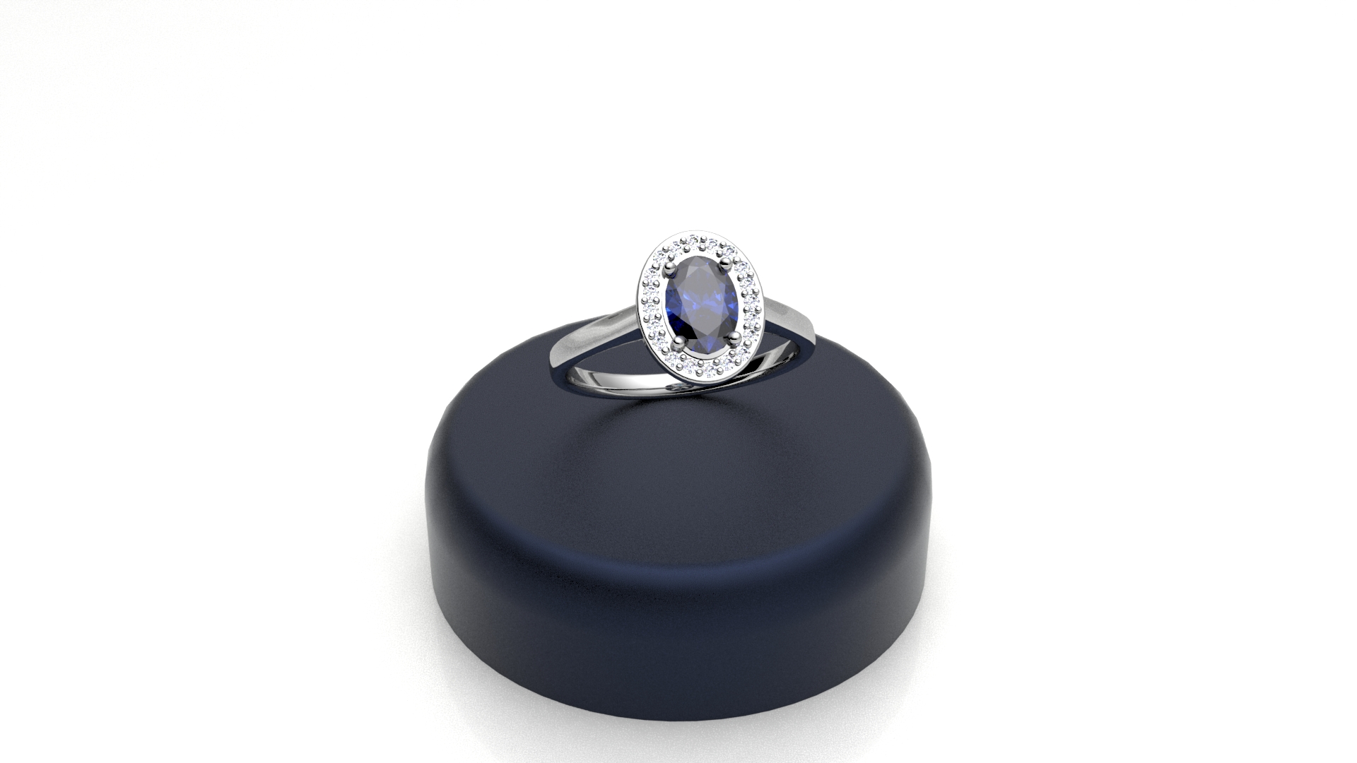 Anello ovale blu