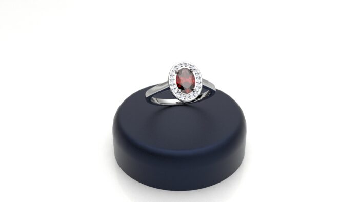 Anello ovale rosso