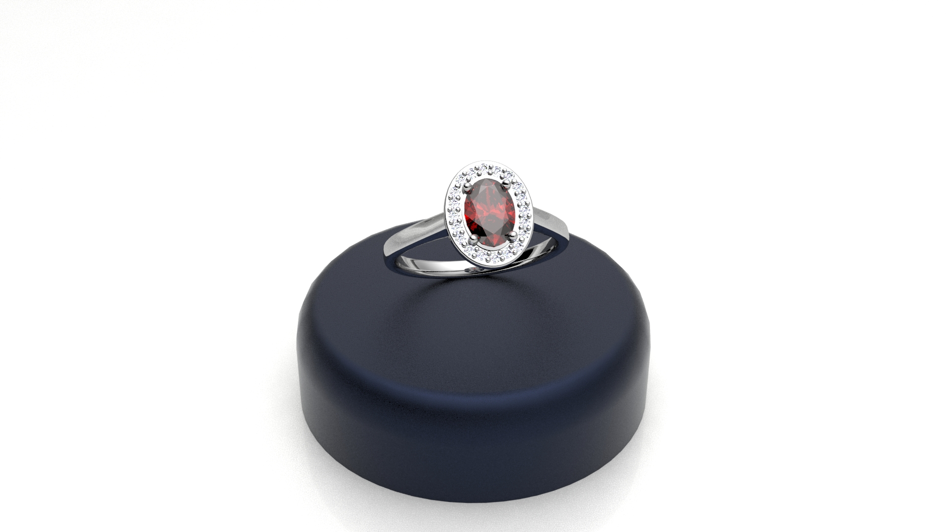 Anello ovale rosso