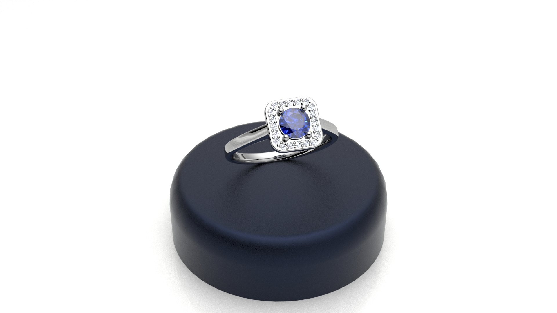 Anello quadrato blu