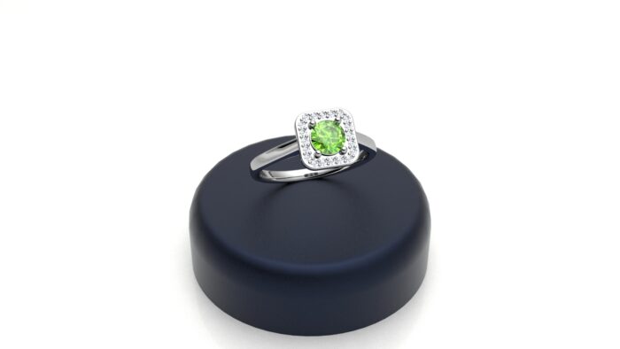 Anello quadrato verde