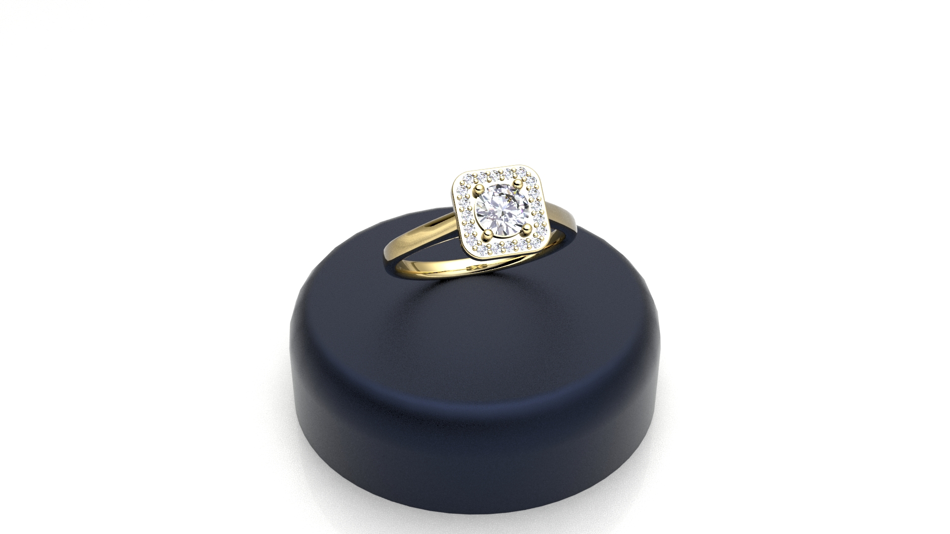 Anello Quadrato in oro giallo