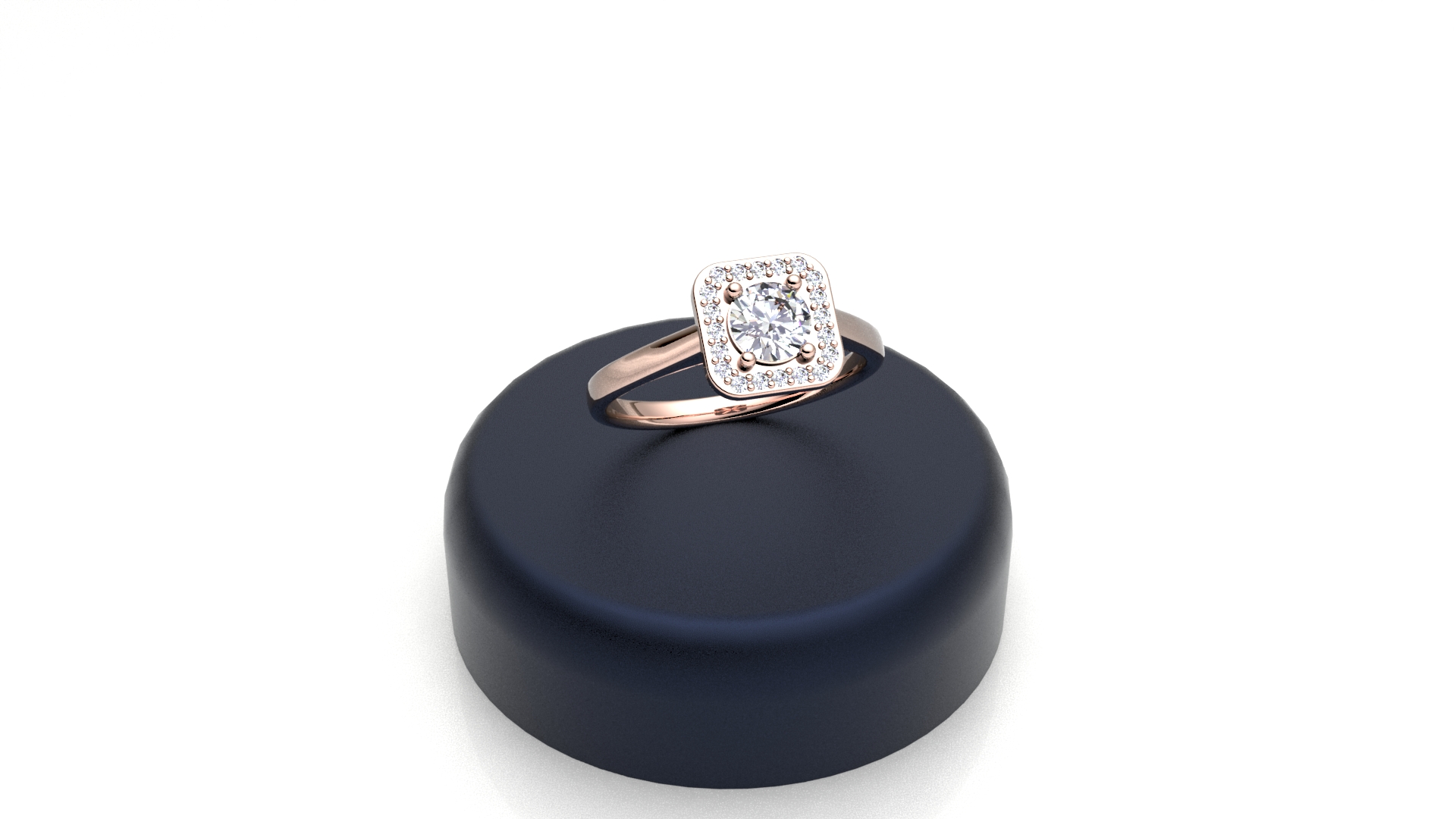 Anello Quadrato in oro rosé
