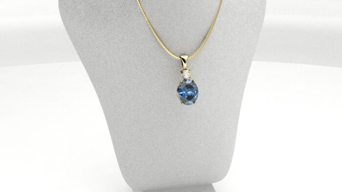 collana con topazio in oro giallo