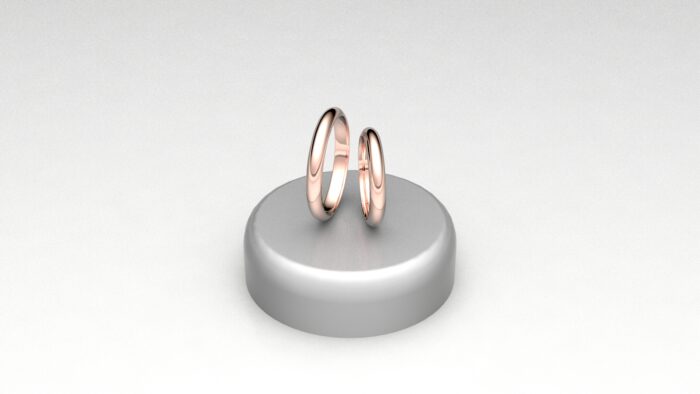 fedi bombate lucide rosé da 3mm