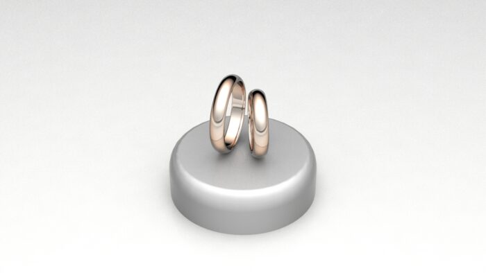 Fedi in oro champagne bombate lucide da 4mm