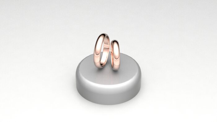 fedi bombate lucide rosé 4mm