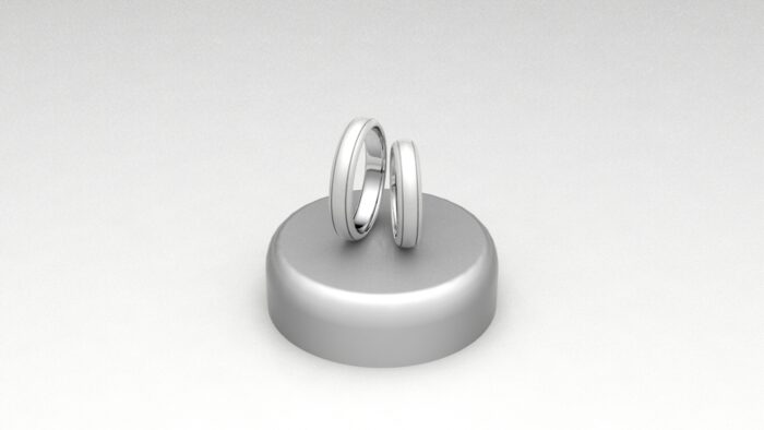 fedi sabbiate bianco rodiato con linee