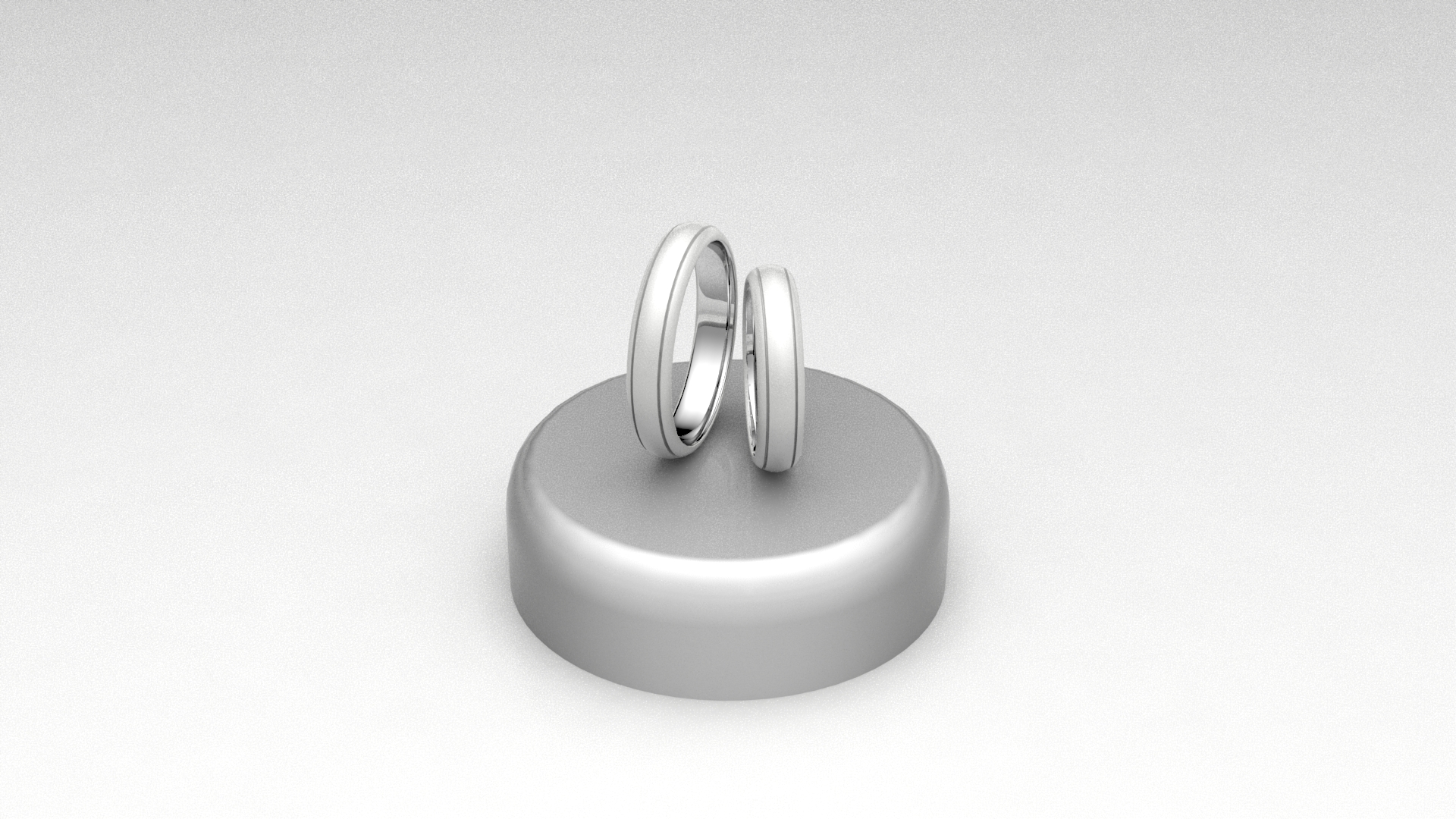fedi sabbiate bianco rodiato con linee