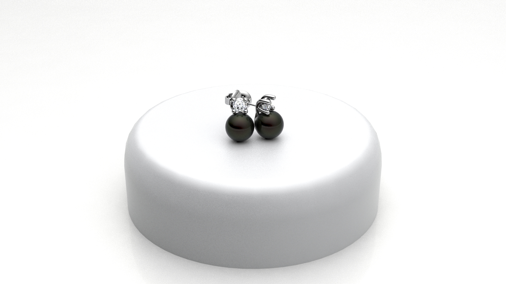 Orecchini punto luce con perle nere