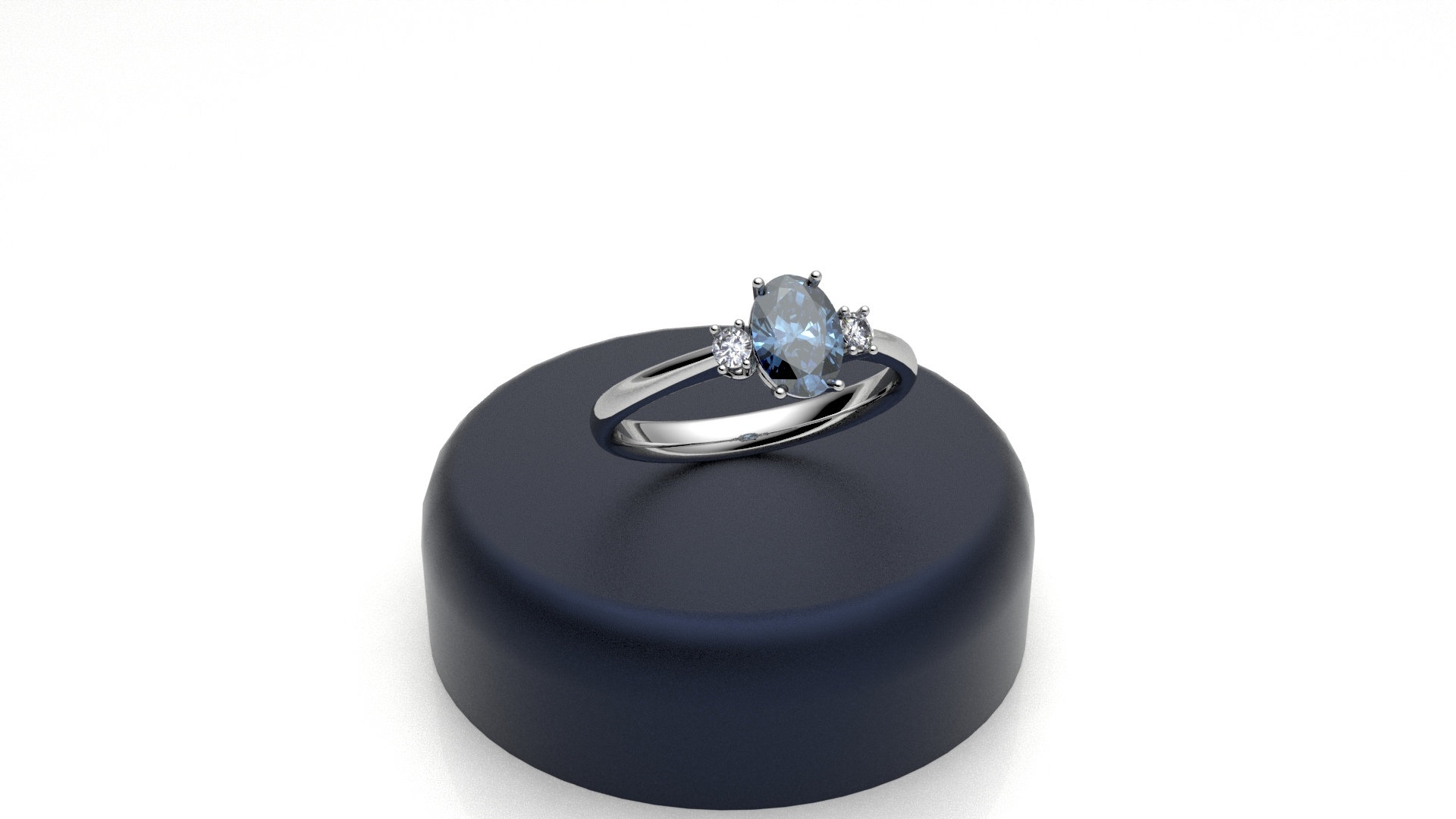 anello trilogy ovale con acquamarina