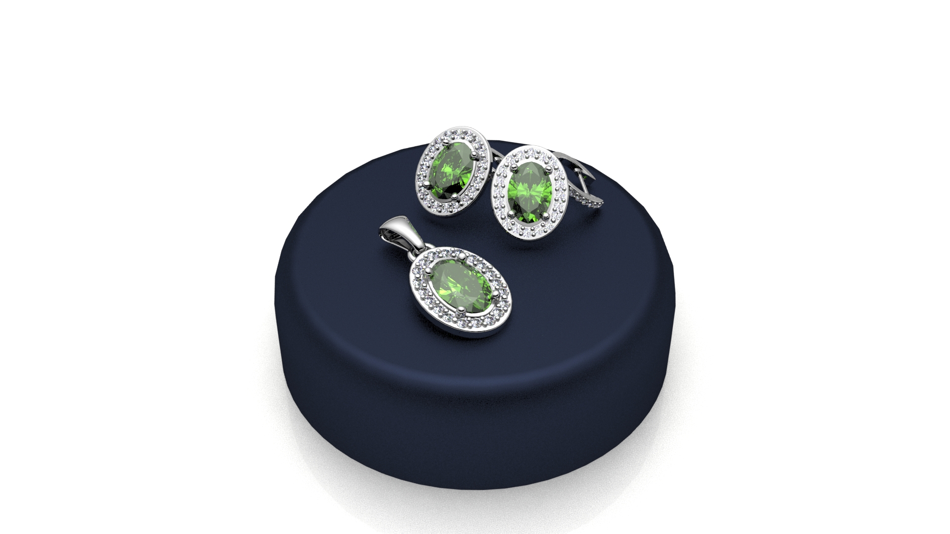 parure ovale verde