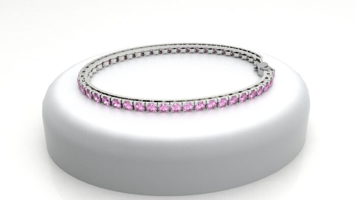 bracciale tennis con zaffiri rosa