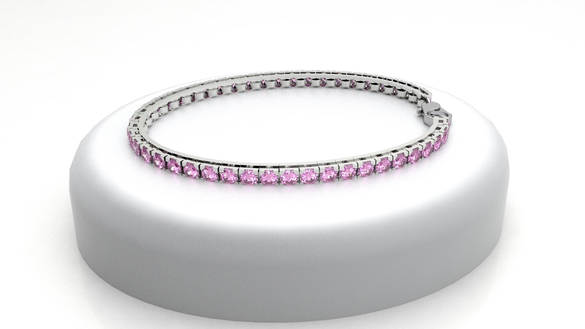 bracciale tennis con zaffiri rosa