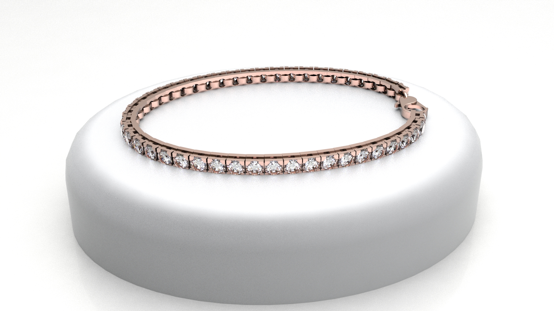bracciale tennis in oro rosé con diamanti