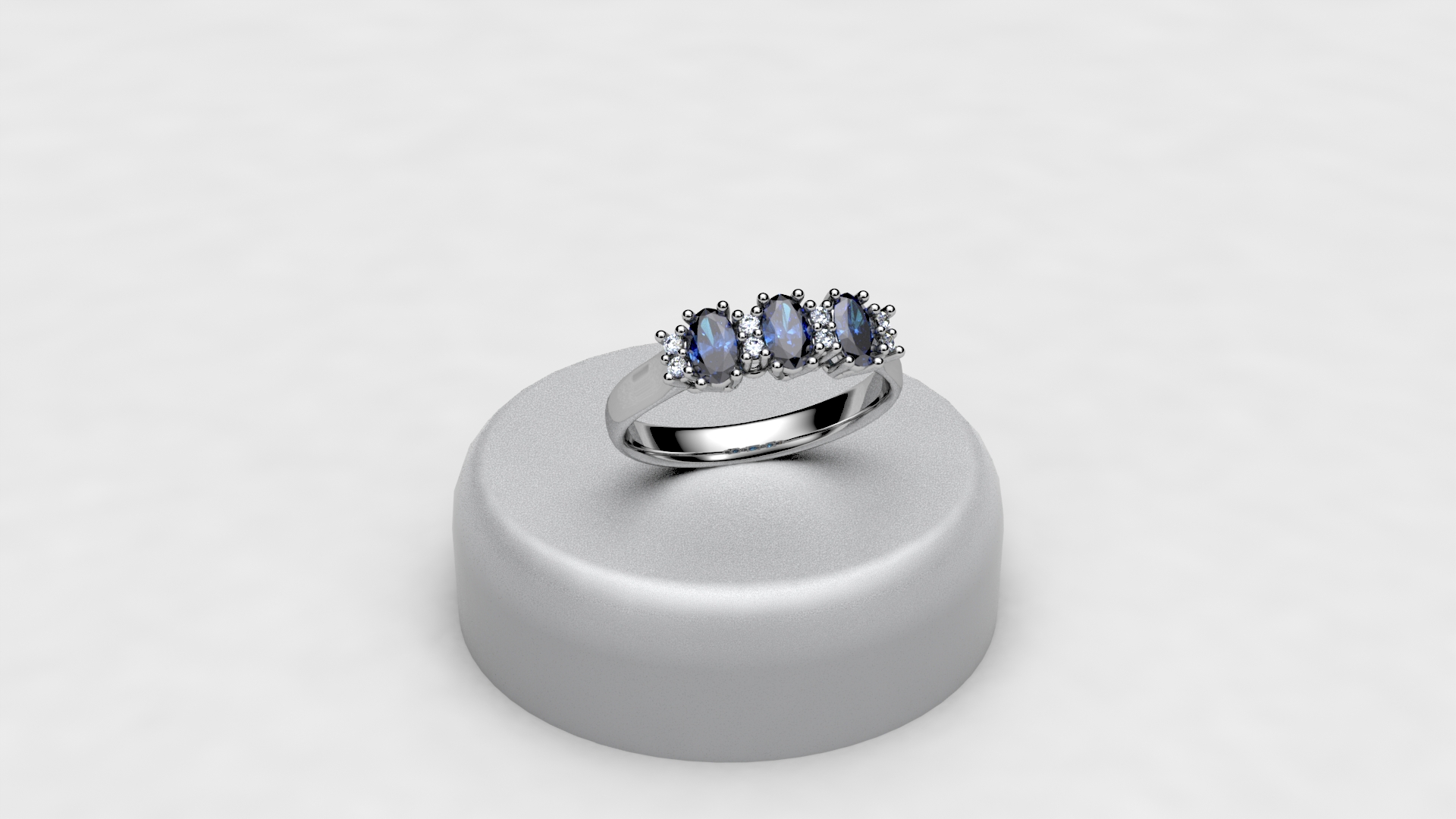 anello tre ovali blu