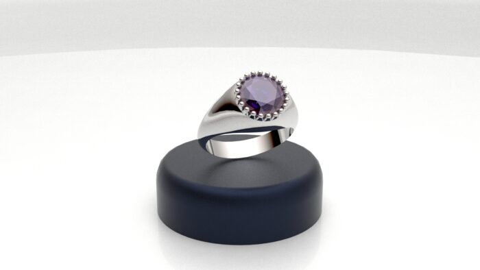 Anello con ametista centrale