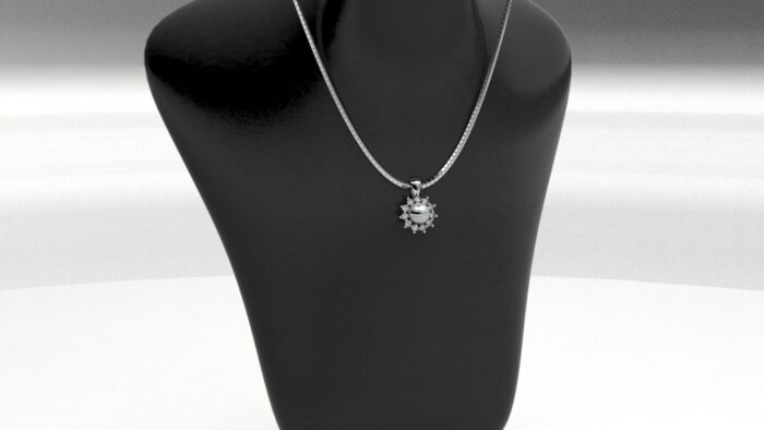 Collana con perla e pavé