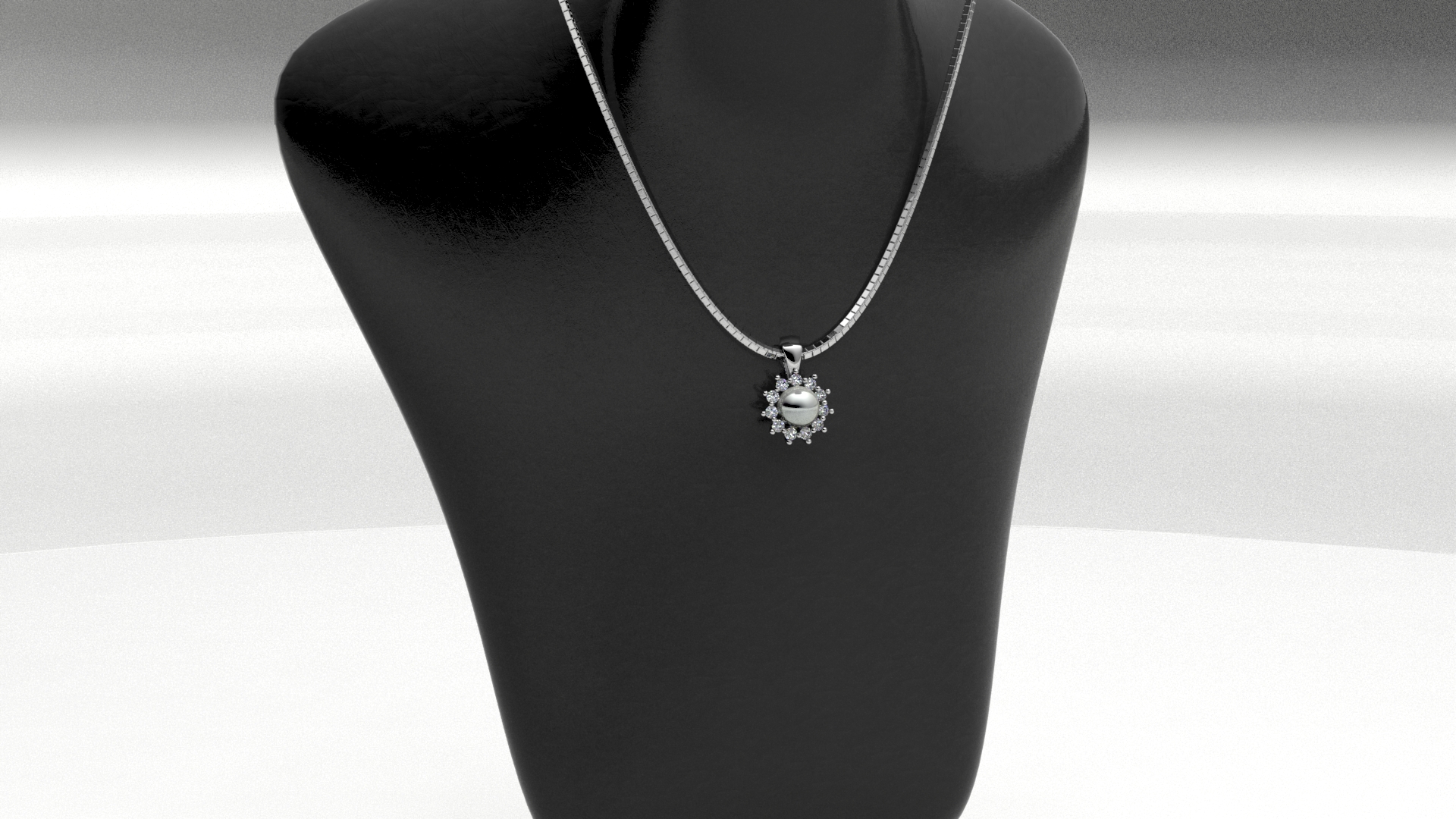 Collana con perla e pavé