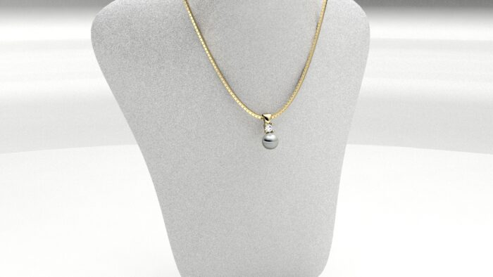 Collana punto luce con perla