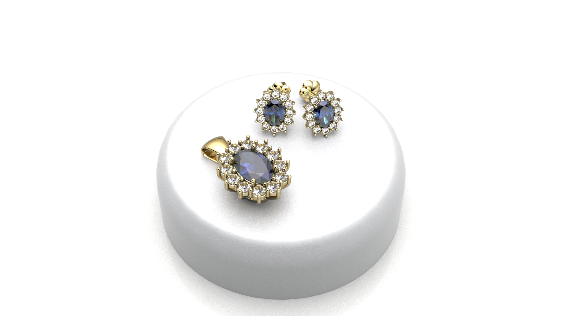 parure kate blu in oro giallo