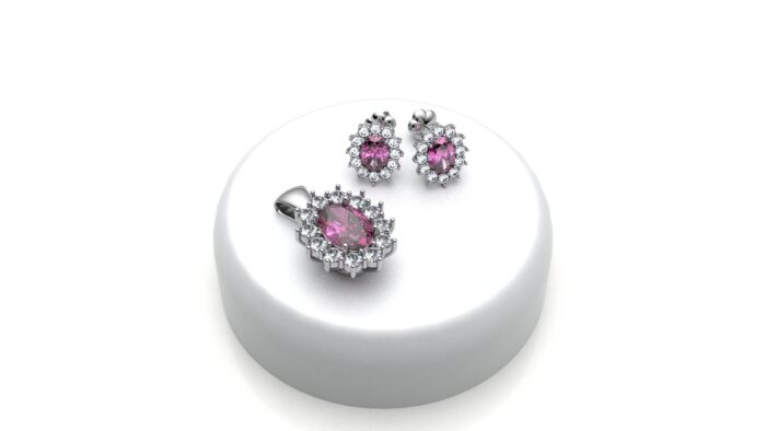 parure Kate 5x7 zaffiro rosa
