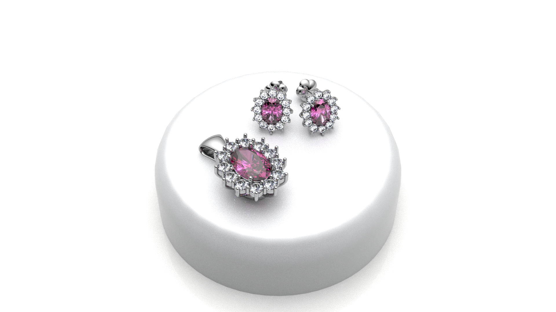 parure Kate 5x7 zaffiro rosa
