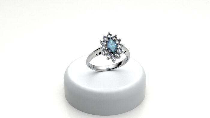 Anello Kate navette azzurro