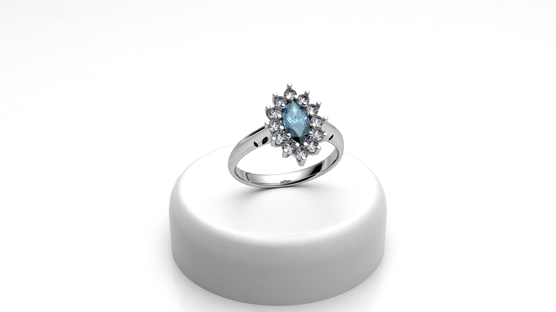 Anello Kate navette azzurro