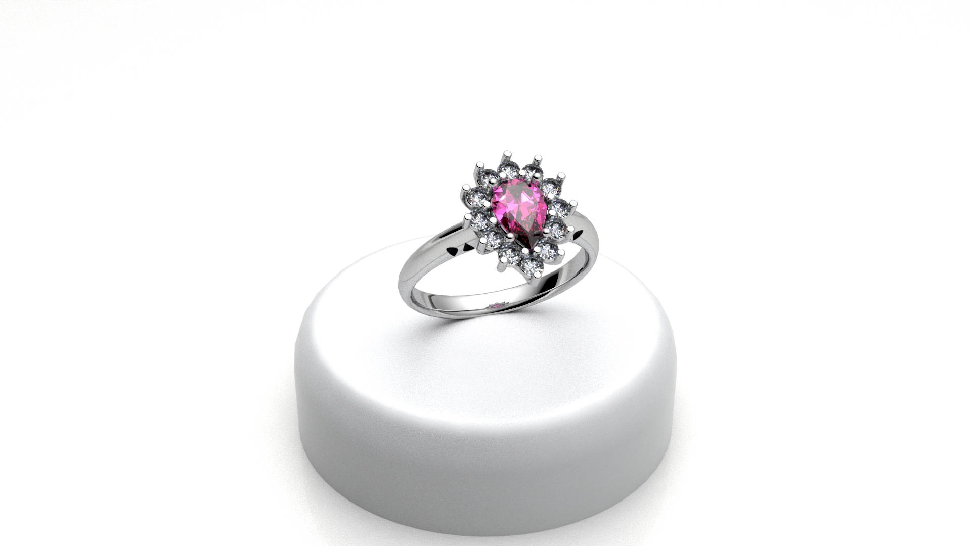 Anello Kate a goccia rosa