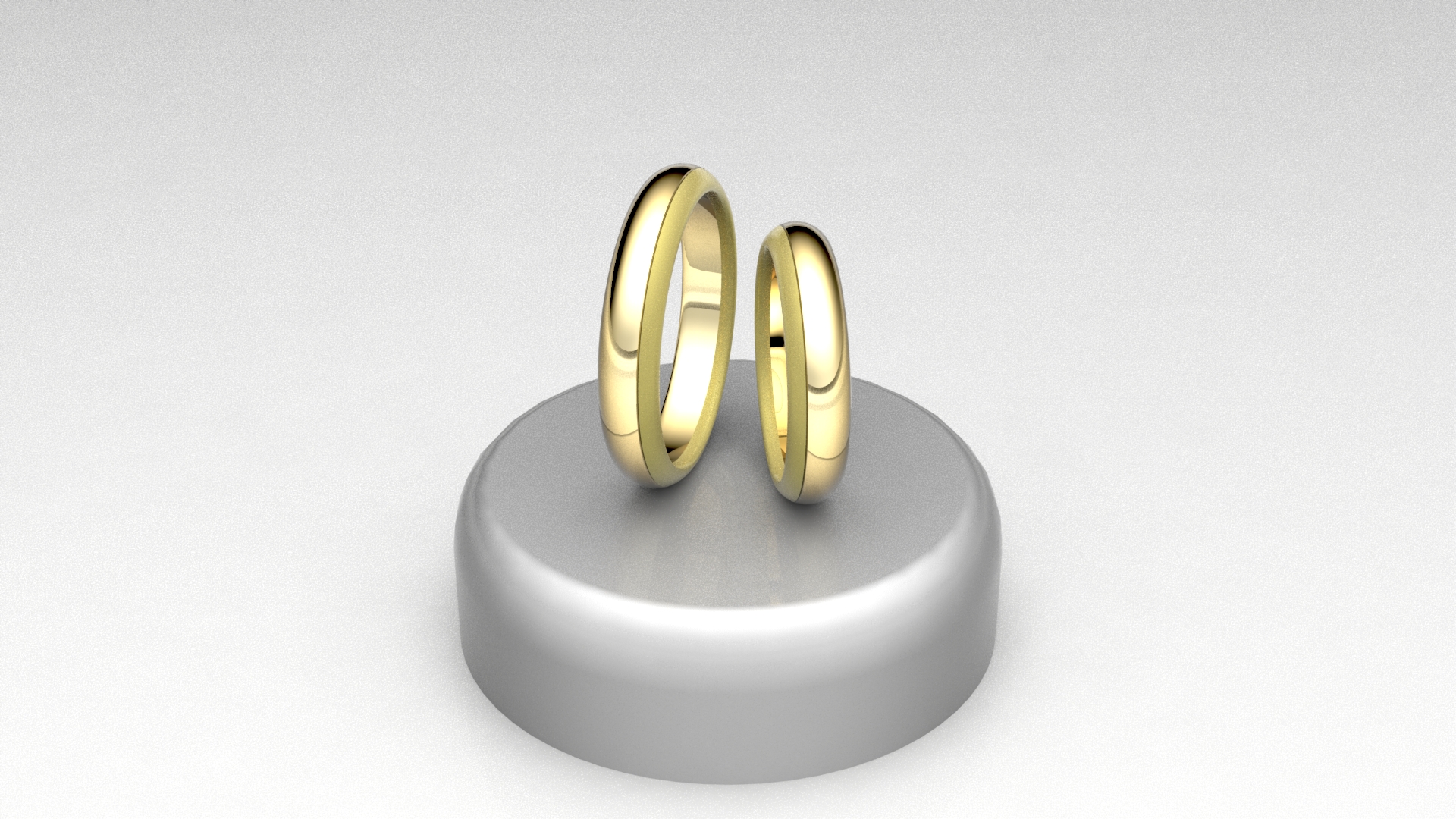 fedi in oro giallo 3/4 lucide con linea sabbiata