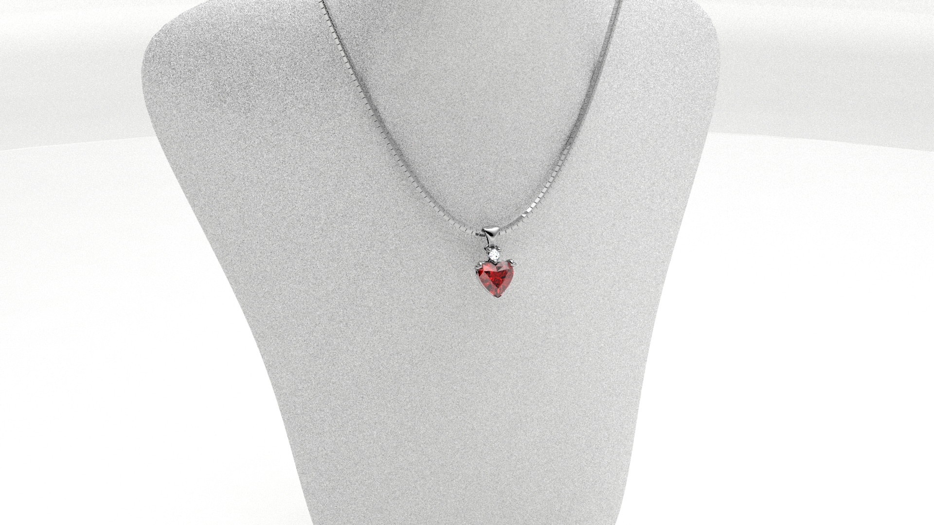 Collana punto luce con cuore rosso