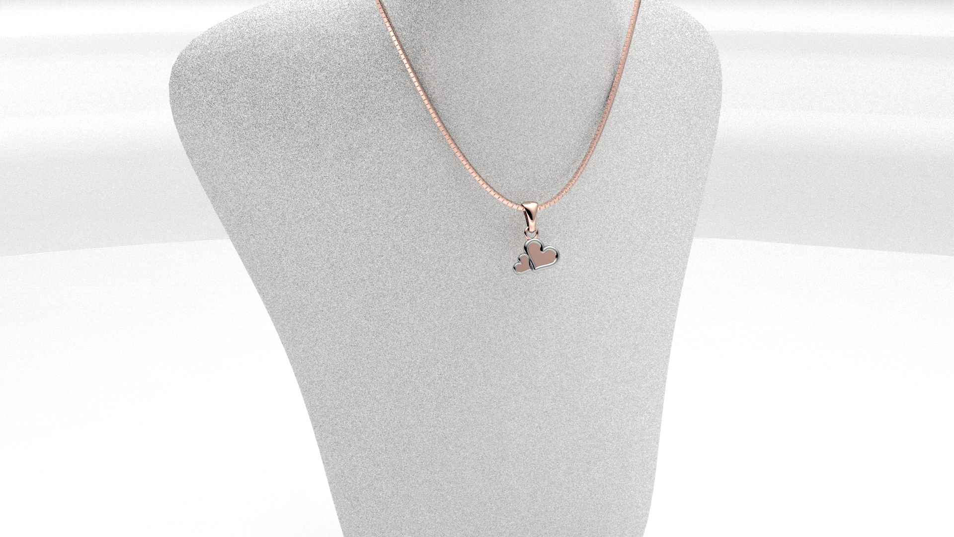 Collana due cuoricini piena