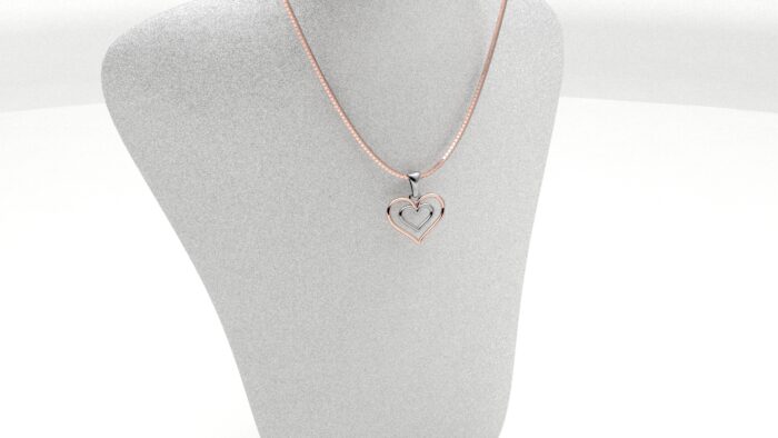 Collana con doppio cuore pendente