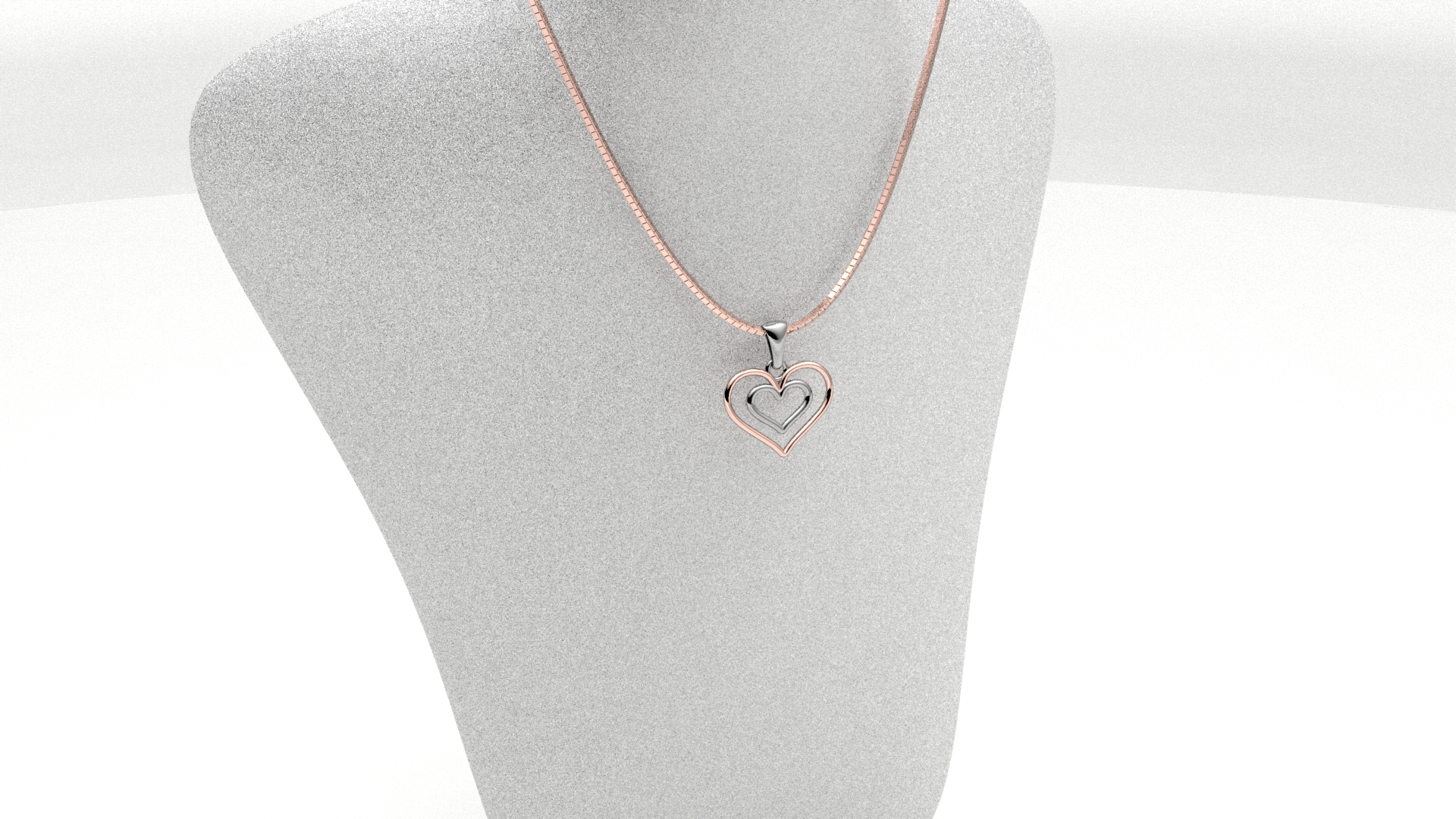 Collana con doppio cuore pendente