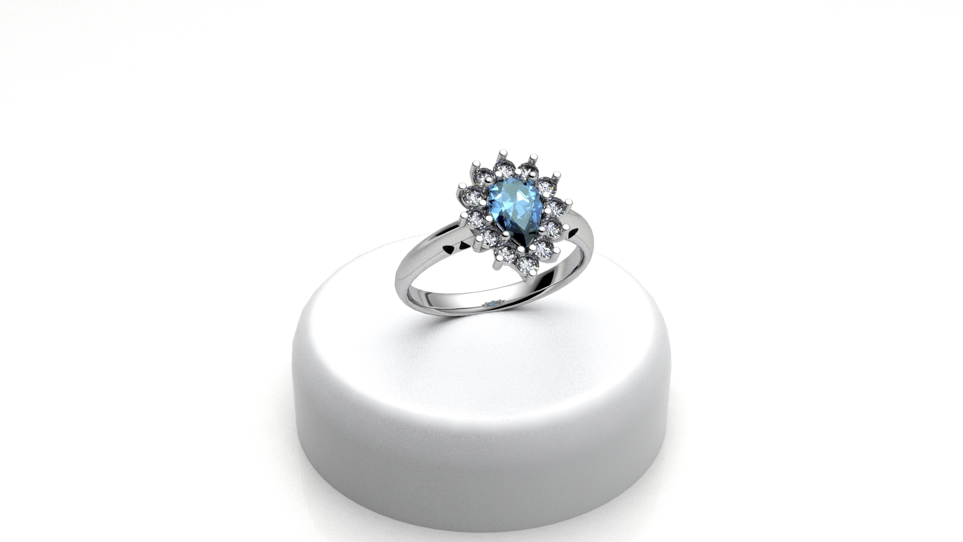 Anello Kate a goccia azzurro
