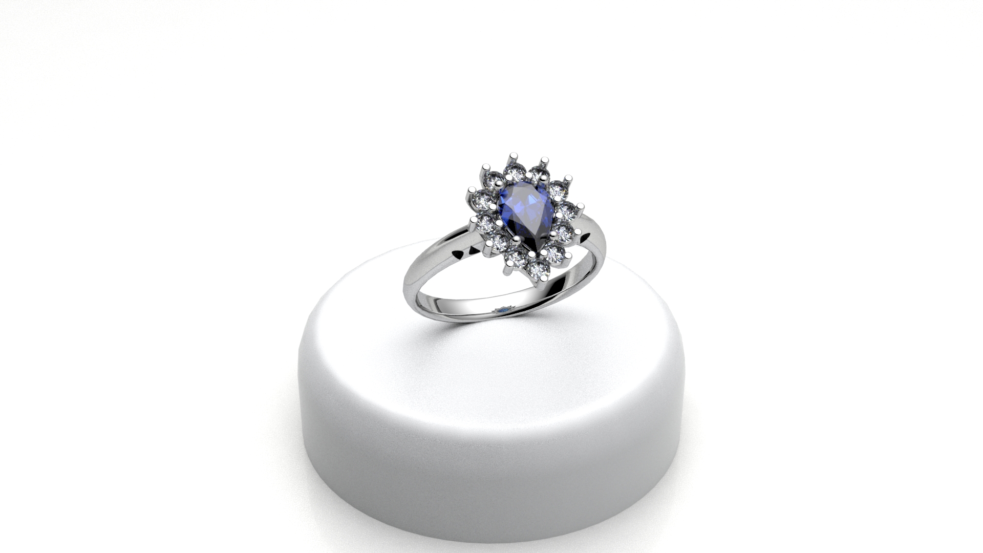 Anello Kate a goccia blu