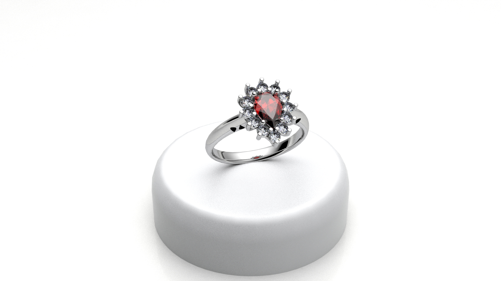 Anello Kate a goccia rossa