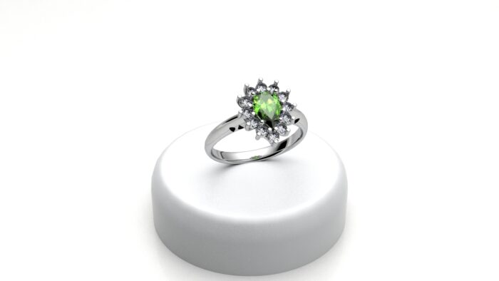 Anello Kate a goccia verde