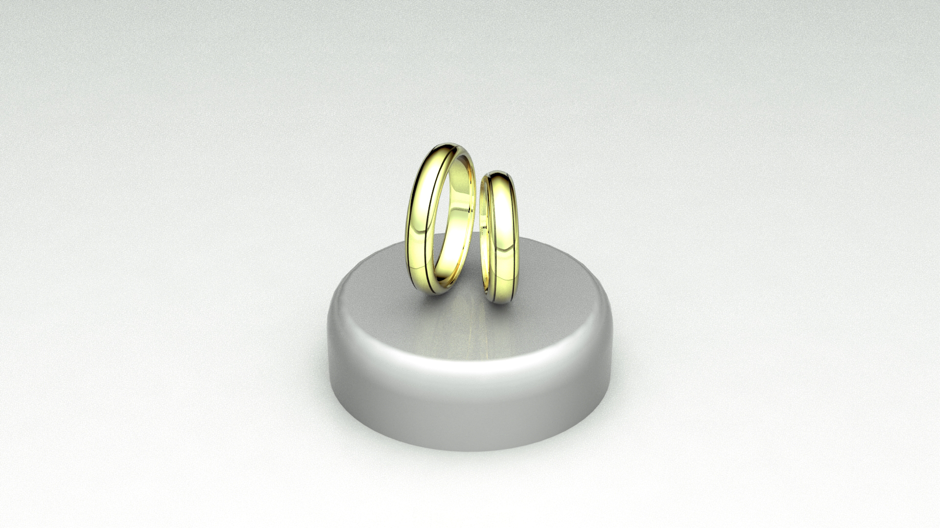 Fedi in oro e-lime con due linee laterali lucide