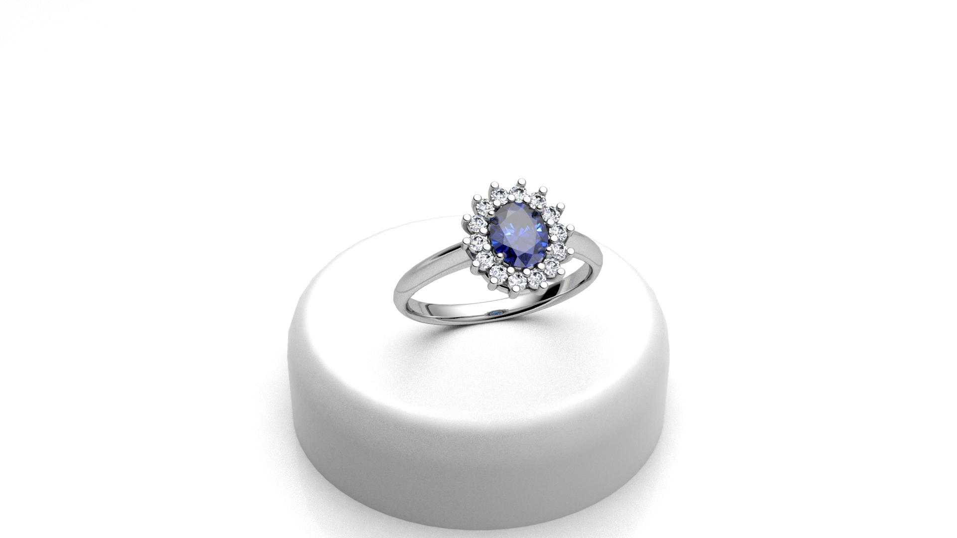 Anello kate 5x6 con zaffiro blu