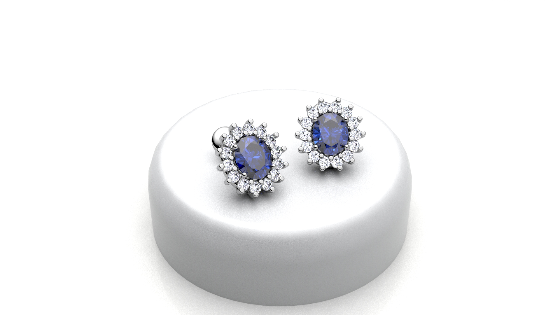 Orecchini Kate 5x6 con zaffiro blu